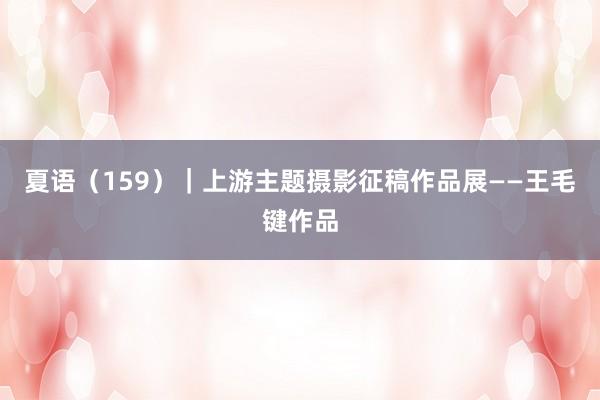 夏语（159）｜上游主题摄影征稿作品展——王毛键作品